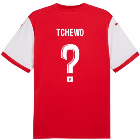 Kandiny Hombre Camiseta Ryan Tchapda Tchewo #0 Rojo Blanco 1ª Equipación 2024/25 La Camisa Chile