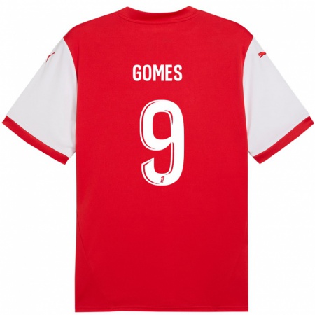 Kandiny Hombre Camiseta Mélissa Gomes #9 Rojo Blanco 1ª Equipación 2024/25 La Camisa Chile