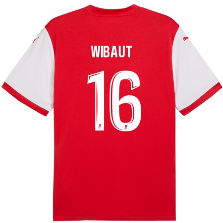 Kandiny Hombre Camiseta Clara Wibaut #16 Rojo Blanco 1ª Equipación 2024/25 La Camisa Chile