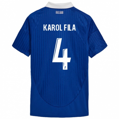 Kandiny Hombre Camiseta Karol Fila #4 Azul Blanco 1ª Equipación 2024/25 La Camisa Chile