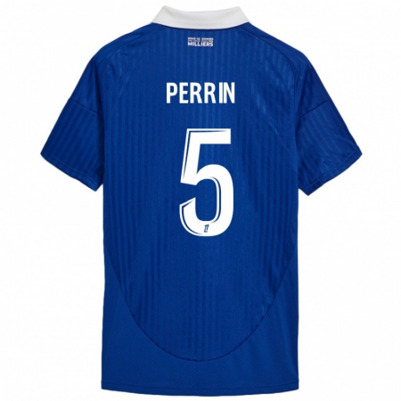 Kandiny Hombre Camiseta Lucas Perrin #5 Azul Blanco 1ª Equipación 2024/25 La Camisa Chile