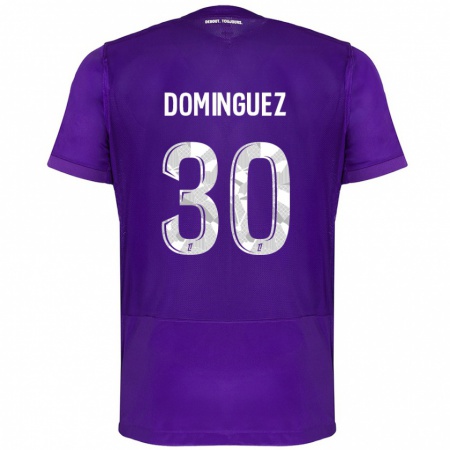 Kandiny Hombre Camiseta Álex Domínguez #30 Morado Blanco 1ª Equipación 2024/25 La Camisa Chile