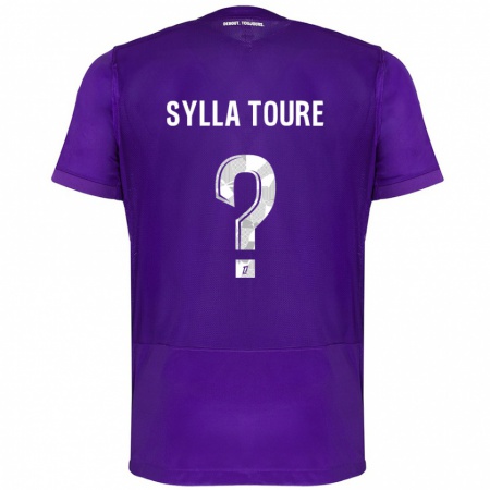 Kandiny Hombre Camiseta Ismael Sylla Touré #0 Morado Blanco 1ª Equipación 2024/25 La Camisa Chile