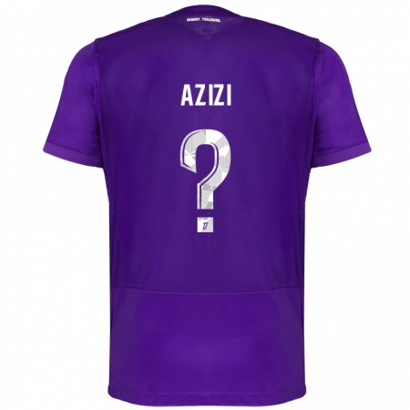 Kandiny Hombre Camiseta Ilyas Azizi #0 Morado Blanco 1ª Equipación 2024/25 La Camisa Chile