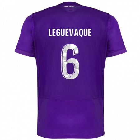 Kandiny Hombre Camiseta Laurie Leguevaque #6 Morado Blanco 1ª Equipación 2024/25 La Camisa Chile