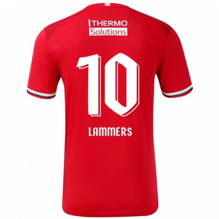 Kandiny Hombre Camiseta Sam Lammers #10 Rojo Blanco 1ª Equipación 2024/25 La Camisa Chile