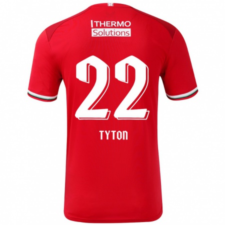 Kandiny Hombre Camiseta Przemyslaw Tyton #22 Rojo Blanco 1ª Equipación 2024/25 La Camisa Chile