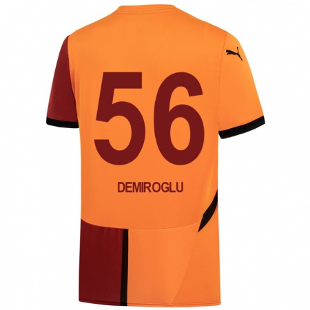 Kandiny Hombre Camiseta Baran Demiroğlu #56 Amarillo Rojo 1ª Equipación 2024/25 La Camisa Chile