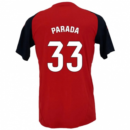 Kandiny Hombre Camiseta Victor Parada #33 Rojo Negro 1ª Equipación 2024/25 La Camisa Chile