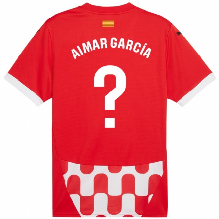 Kandiny Hombre Camiseta Aimar García #0 Rojo Blanco 1ª Equipación 2024/25 La Camisa Chile