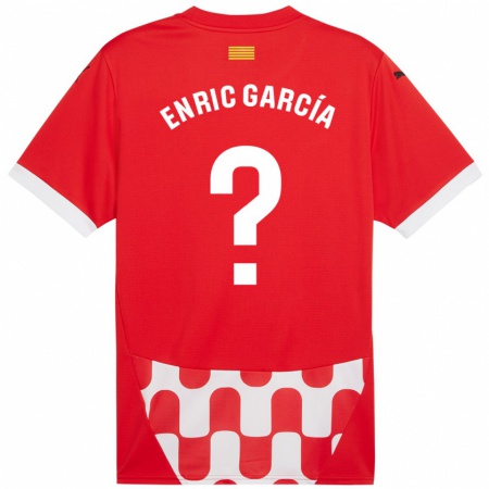 Kandiny Hombre Camiseta Enric García #0 Rojo Blanco 1ª Equipación 2024/25 La Camisa Chile