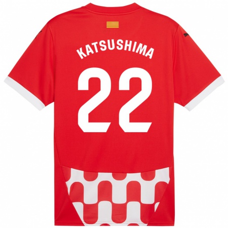 Kandiny Hombre Camiseta Shinnosuke Katsushima #22 Rojo Blanco 1ª Equipación 2024/25 La Camisa Chile