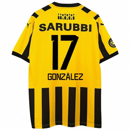 Kandiny Hombre Camiseta Luciano González #17 Amarillo Negro 1ª Equipación 2024/25 La Camisa Chile