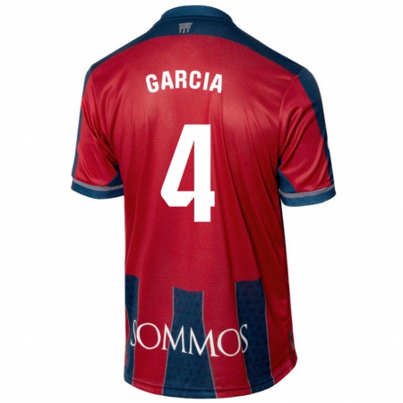 Kandiny Hombre Camiseta Nacho García #4 Rojo Azul 1ª Equipación 2024/25 La Camisa Chile