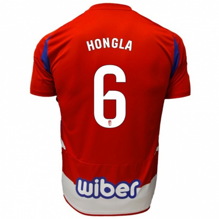 Kandiny Hombre Camiseta Martin Hongla #6 Rojo Blanco Azul 1ª Equipación 2024/25 La Camisa Chile