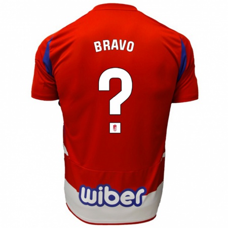 Kandiny Hombre Camiseta Roberto Bravo #0 Rojo Blanco Azul 1ª Equipación 2024/25 La Camisa Chile