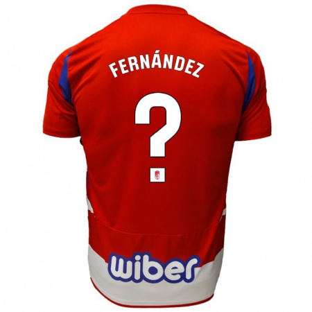 Kandiny Hombre Camiseta Iker Fernández #0 Rojo Blanco Azul 1ª Equipación 2024/25 La Camisa Chile