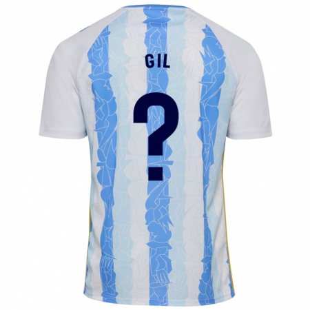 Kandiny Hombre Camiseta José Gil #0 Blanco Azul 1ª Equipación 2024/25 La Camisa Chile