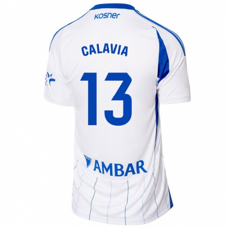 Kandiny Hombre Camiseta Carlos Calavia #13 Rojo Blanco 1ª Equipación 2024/25 La Camisa Chile