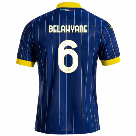 Kandiny Hombre Camiseta Reda Belahyane #6 Azul Amarillo 1ª Equipación 2024/25 La Camisa Chile