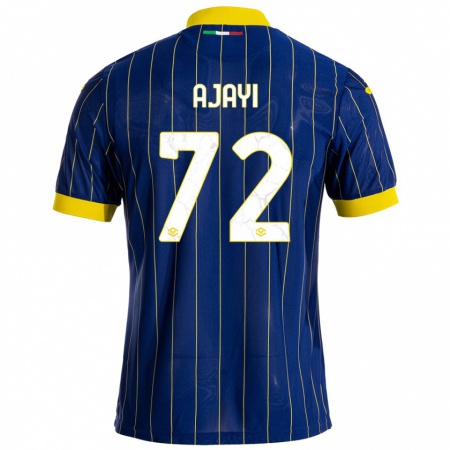 Kandiny Hombre Camiseta Junior Ajayi #72 Azul Amarillo 1ª Equipación 2024/25 La Camisa Chile