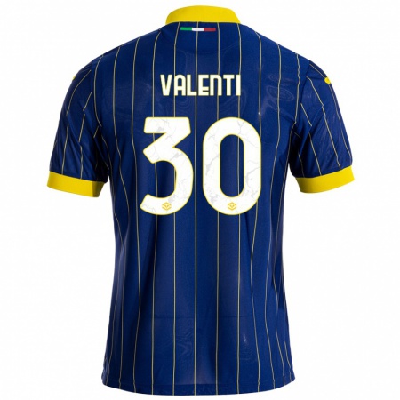 Kandiny Hombre Camiseta Francesco Valenti #30 Azul Amarillo 1ª Equipación 2024/25 La Camisa Chile