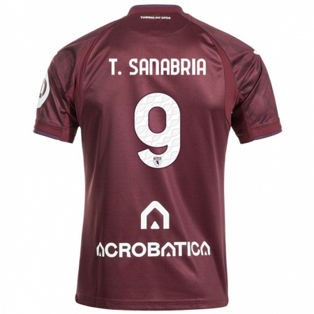 Kandiny Hombre Camiseta Antonio Sanabria #9 Granate Blanco 1ª Equipación 2024/25 La Camisa Chile