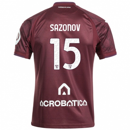 Kandiny Hombre Camiseta Saba Sazonov #15 Granate Blanco 1ª Equipación 2024/25 La Camisa Chile