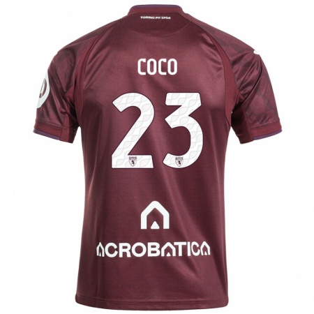 Kandiny Hombre Camiseta Saúl Coco #23 Granate Blanco 1ª Equipación 2024/25 La Camisa Chile