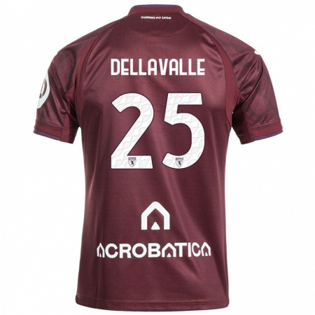 Kandiny Hombre Camiseta Alessandro Dellavalle #25 Granate Blanco 1ª Equipación 2024/25 La Camisa Chile