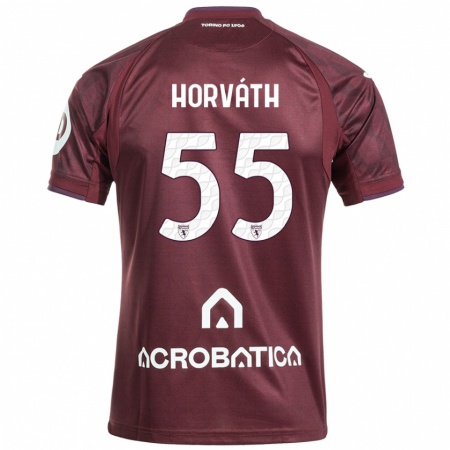 Kandiny Hombre Camiseta Krisztofer Horváth #55 Granate Blanco 1ª Equipación 2024/25 La Camisa Chile