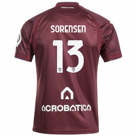 Kandiny Hombre Camiseta Ben Sørensen #13 Granate Blanco 1ª Equipación 2024/25 La Camisa Chile