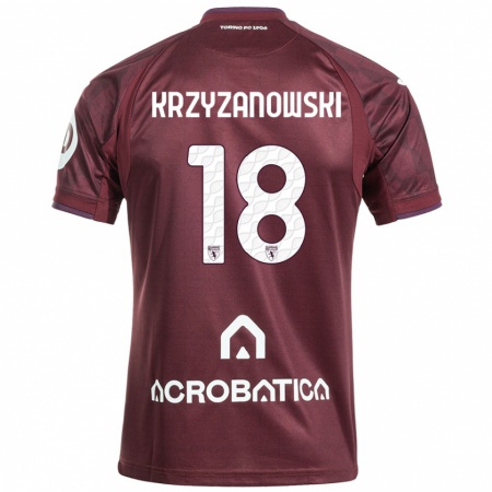 Kandiny Hombre Camiseta Jakub Krzyzanowski #18 Granate Blanco 1ª Equipación 2024/25 La Camisa Chile