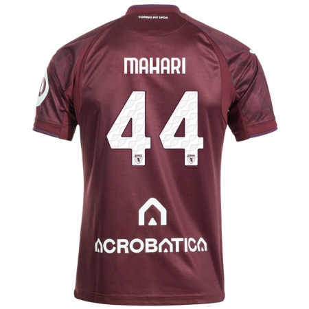 Kandiny Hombre Camiseta Efdon Mahari #44 Granate Blanco 1ª Equipación 2024/25 La Camisa Chile