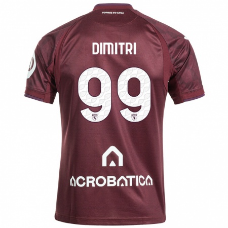 Kandiny Hombre Camiseta Matteo Dimitri #99 Granate Blanco 1ª Equipación 2024/25 La Camisa Chile