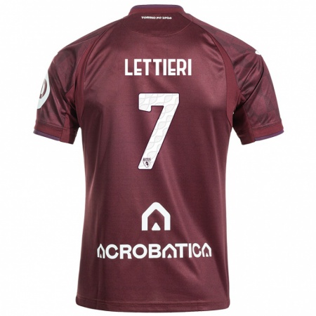 Kandiny Hombre Camiseta Jessica Lettieri #7 Granate Blanco 1ª Equipación 2024/25 La Camisa Chile