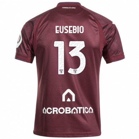 Kandiny Hombre Camiseta Chiara Eusebio #13 Granate Blanco 1ª Equipación 2024/25 La Camisa Chile