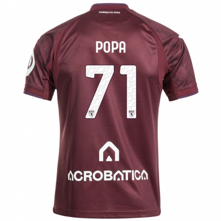 Kandiny Hombre Camiseta Mihai Popa #71 Granate Blanco 1ª Equipación 2024/25 La Camisa Chile