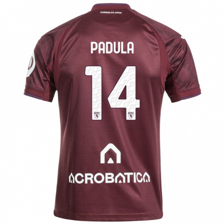 Kandiny Hombre Camiseta Cristian Padula #14 Granate Blanco 1ª Equipación 2024/25 La Camisa Chile