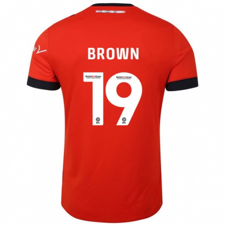 Kandiny Hombre Camiseta Jacob Brown #19 Naranja Negro 1ª Equipación 2024/25 La Camisa Chile