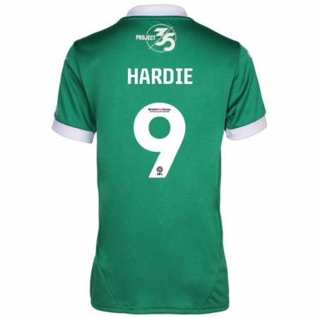 Kandiny Hombre Camiseta Ryan Hardie #9 Verde Blanco 1ª Equipación 2024/25 La Camisa Chile