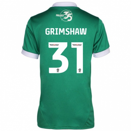 Kandiny Hombre Camiseta Daniel Grimshaw #31 Verde Blanco 1ª Equipación 2024/25 La Camisa Chile