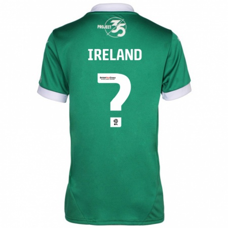 Kandiny Hombre Camiseta Jensen Ireland #0 Verde Blanco 1ª Equipación 2024/25 La Camisa Chile