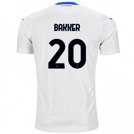 Kandiny Hombre Camiseta Mitchel Bakker #20 Blanco 2ª Equipación 2024/25 La Camisa Chile