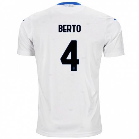 Kandiny Hombre Camiseta Gabriele Berto #4 Blanco 2ª Equipación 2024/25 La Camisa Chile