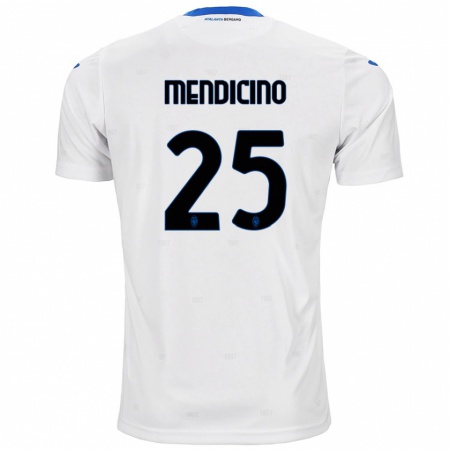 Kandiny Hombre Camiseta Leonardo Mendicino #25 Blanco 2ª Equipación 2024/25 La Camisa Chile