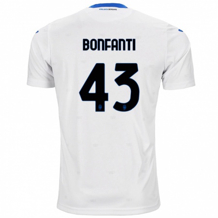 Kandiny Hombre Camiseta Giovanni Bonfanti #43 Blanco 2ª Equipación 2024/25 La Camisa Chile