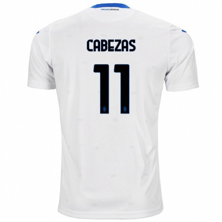 Kandiny Hombre Camiseta Bryan Cabezas #11 Blanco 2ª Equipación 2024/25 La Camisa Chile