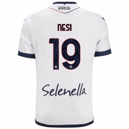 Kandiny Hombre Camiseta Luca Nesi #19 Blanco Azul Real 2ª Equipación 2024/25 La Camisa Chile