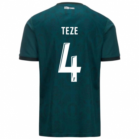 Kandiny Hombre Camiseta Jordan Teze #4 Verde Oscuro 2ª Equipación 2024/25 La Camisa Chile